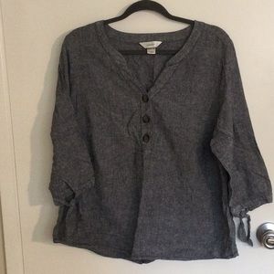 Gray rayon/linen shirt from CJ Banks.